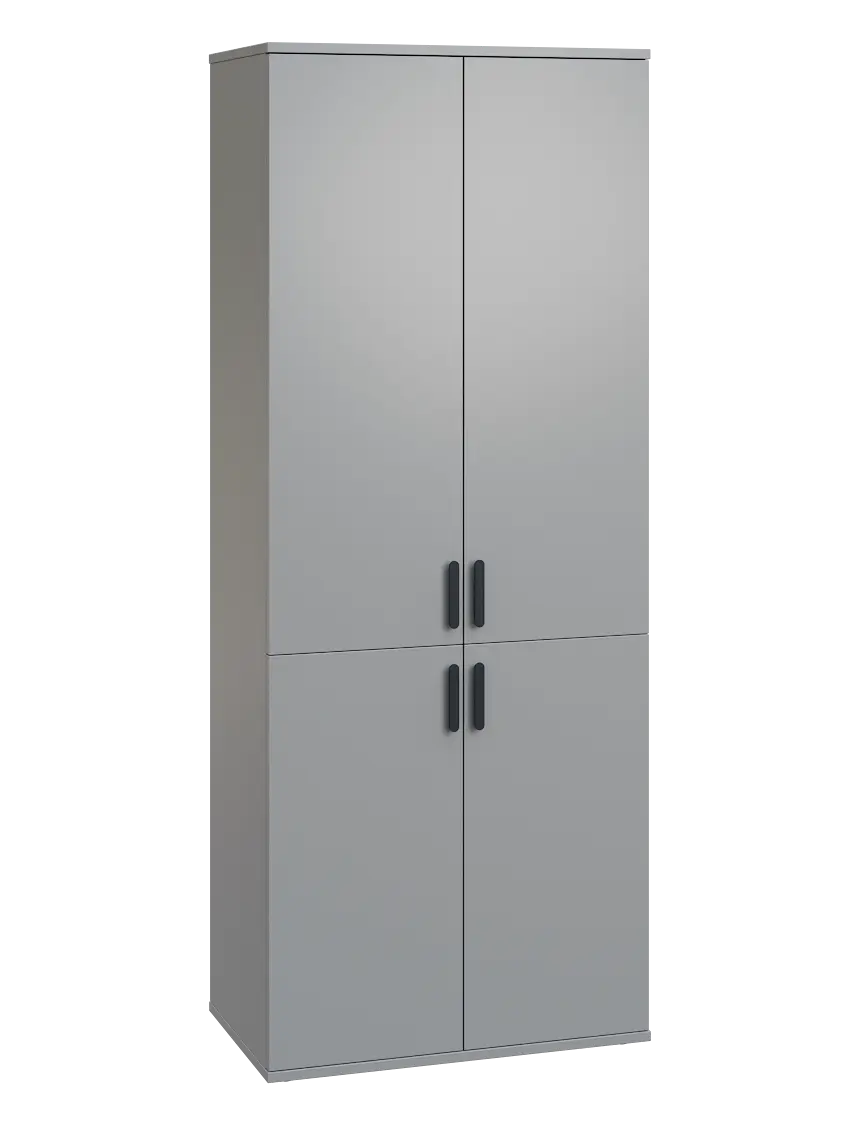 LN 5 - 74D kancelářská skříň, 4-dveřová, 1822x720x400, šedá